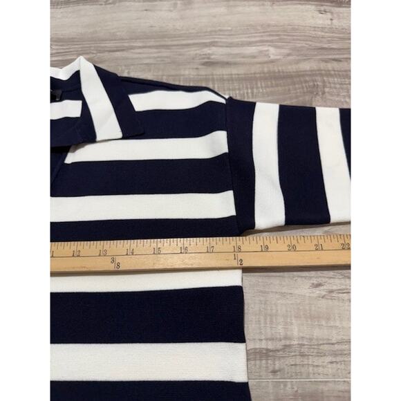 NWT Ann Taylor Women's Black/White Striped Polo Crop Sweater Top - Size M/P - Picture 5 of 12
